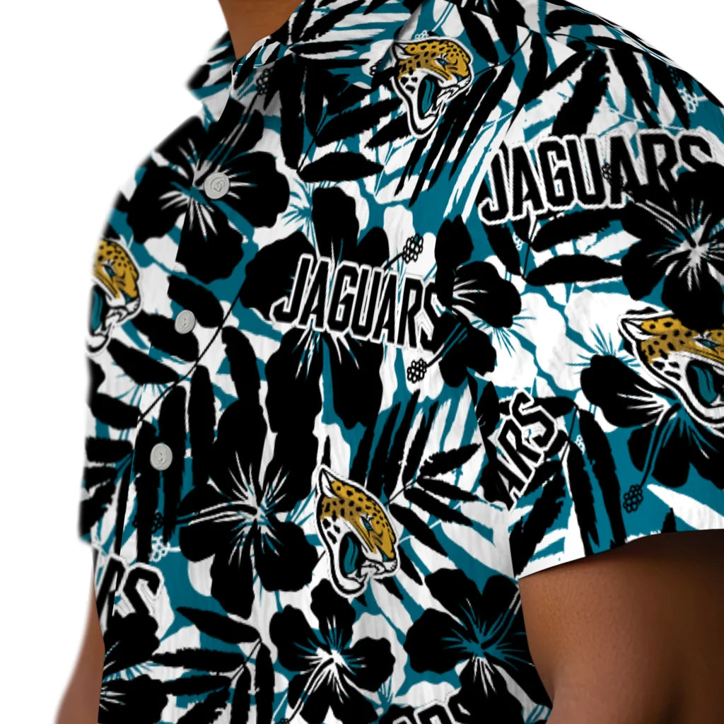 Jacksonville Jaguars Hawaiian Shirt - Hibiscus Overlay | Moonbestprint