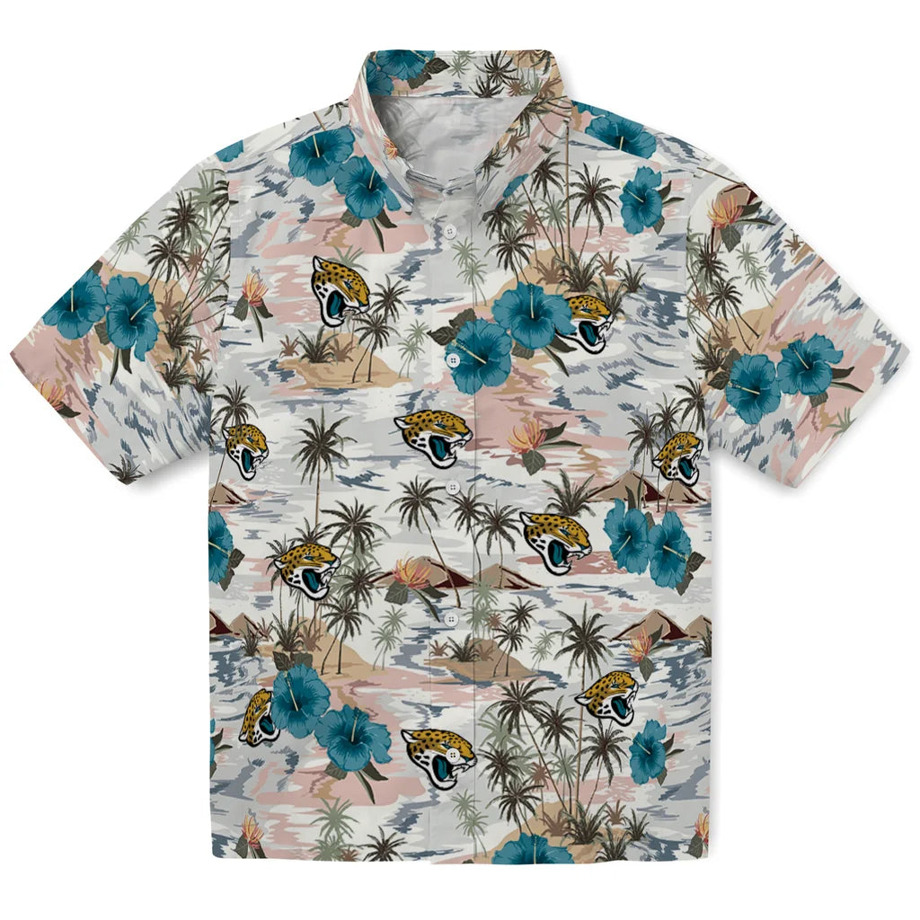 Jacksonville Jaguars Hawaiian Shirt - Hibiscus Seaside | Moonbestprint