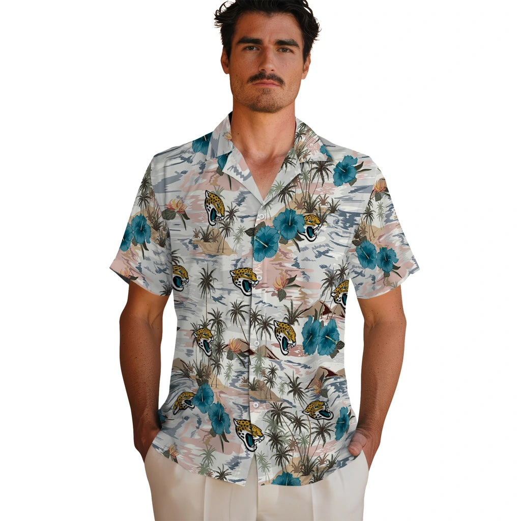 Jacksonville Jaguars Hawaiian Shirt - Hibiscus Seaside | Moonbestprint