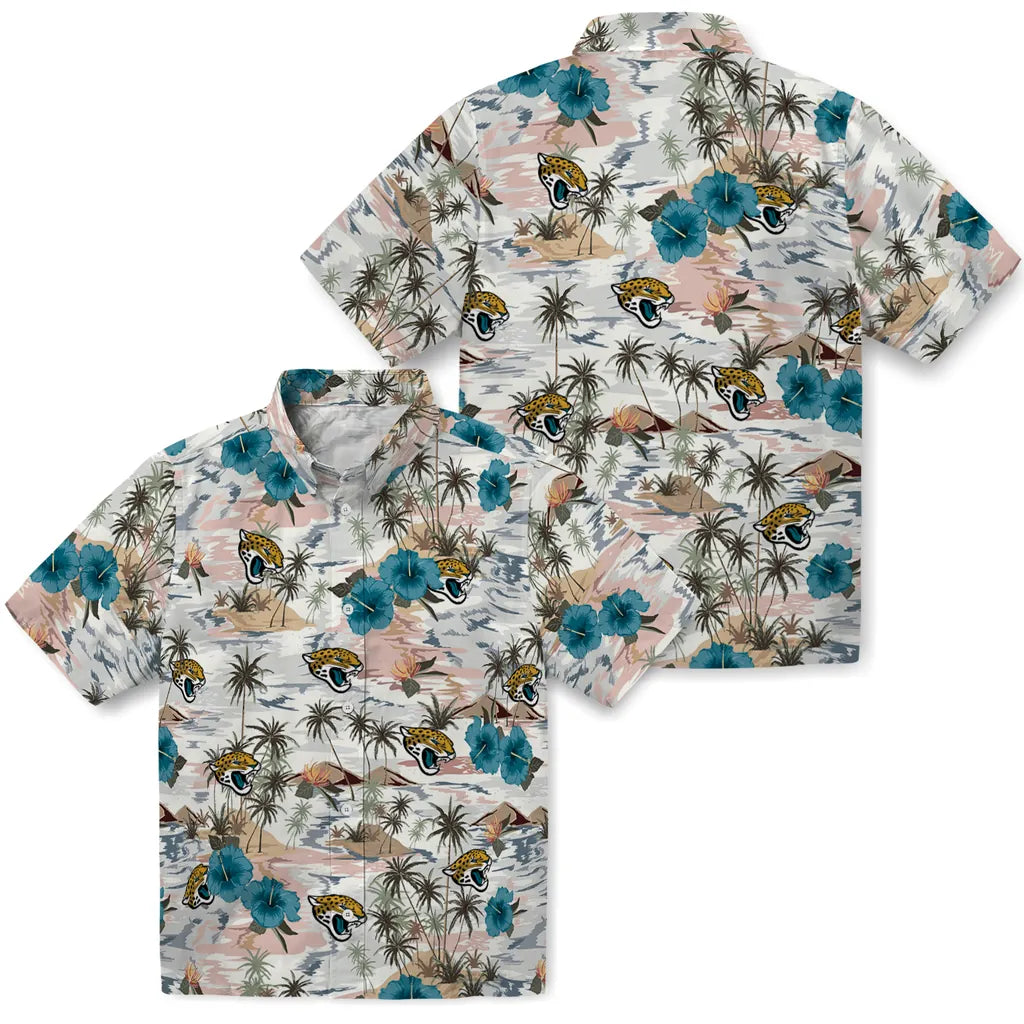 Jacksonville Jaguars Hawaiian Shirt - Hibiscus Seaside | Moonbestprint