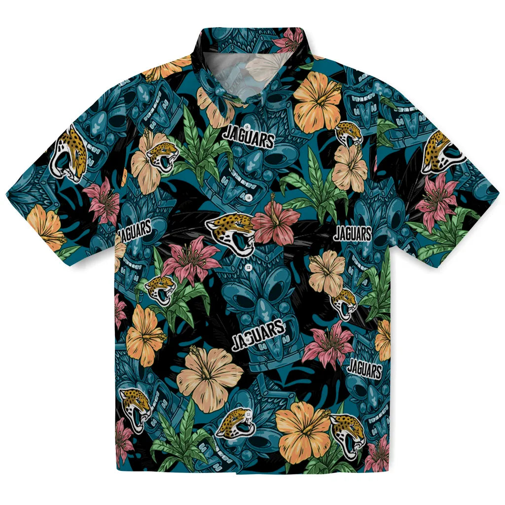 Jacksonville Jaguars Hawaiian Shirt - Hibiscus Tiki Jungle | Moonbestprint