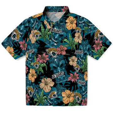 Jacksonville Jaguars Hawaiian Shirt - Hibiscus Tiki Jungle | Moonbestprint