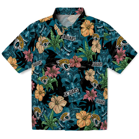 Jacksonville Jaguars Hawaiian Shirt - Hibiscus Tiki Jungle | Moonbestprint