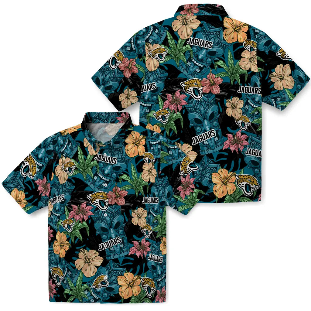 Jacksonville Jaguars Hawaiian Shirt - Hibiscus Tiki Jungle | Moonbestprint