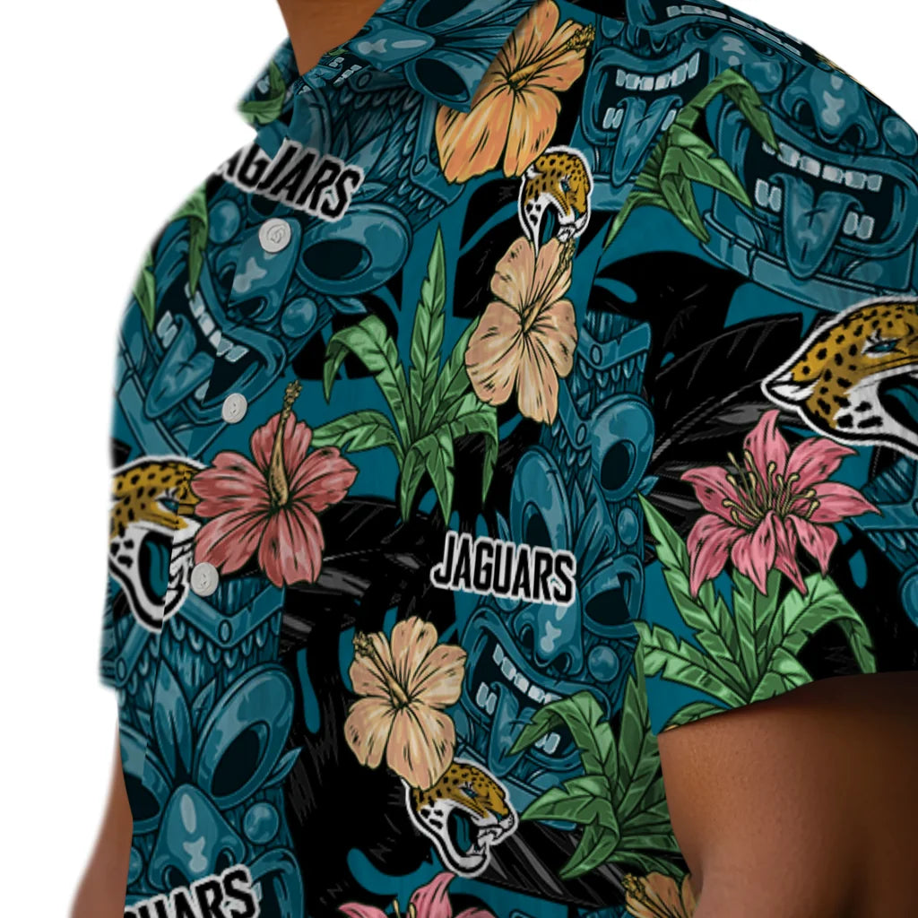 Jacksonville Jaguars Hawaiian Shirt - Hibiscus Tiki Jungle | Moonbestprint