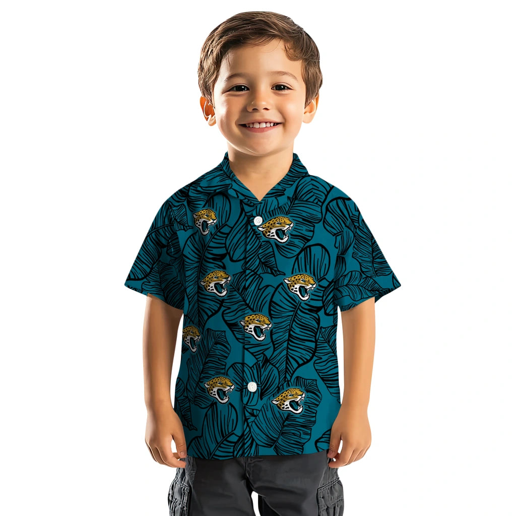 Jacksonville Jaguars Hawaiian Shirt - Leaf Outline | Moonbestprint