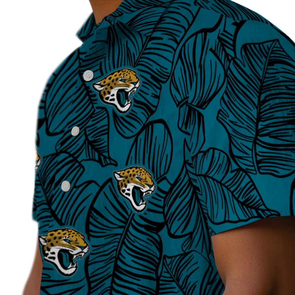 Jacksonville Jaguars Hawaiian Shirt - Leaf Outline | Moonbestprint