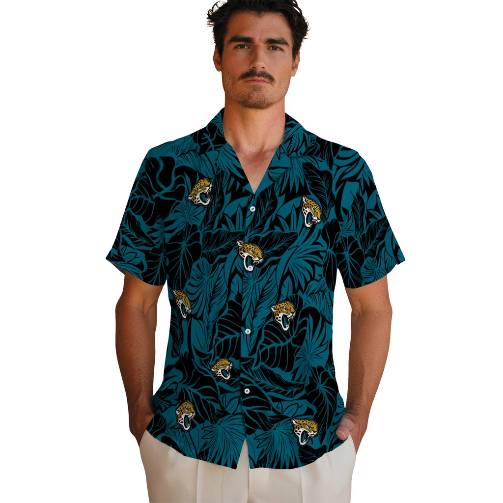 Jacksonville Jaguars Hawaiian Shirt - Monstera Layer | Moonbestprint