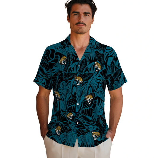 Jacksonville Jaguars Hawaiian Shirt - Monstera Layer | Moonbestprint