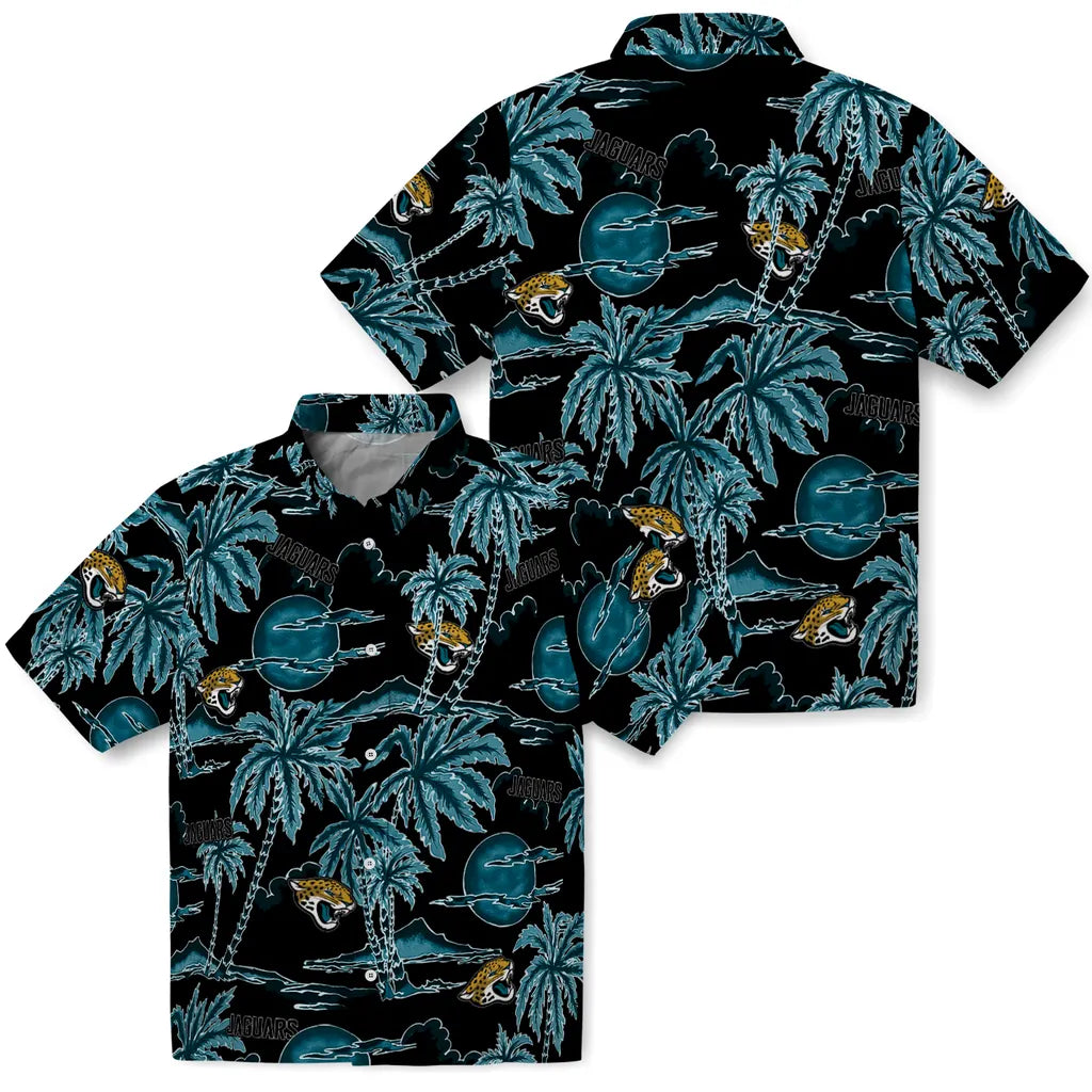 Jacksonville Jaguars Hawaiian Shirt - Palm Sunset | Moonbestprint