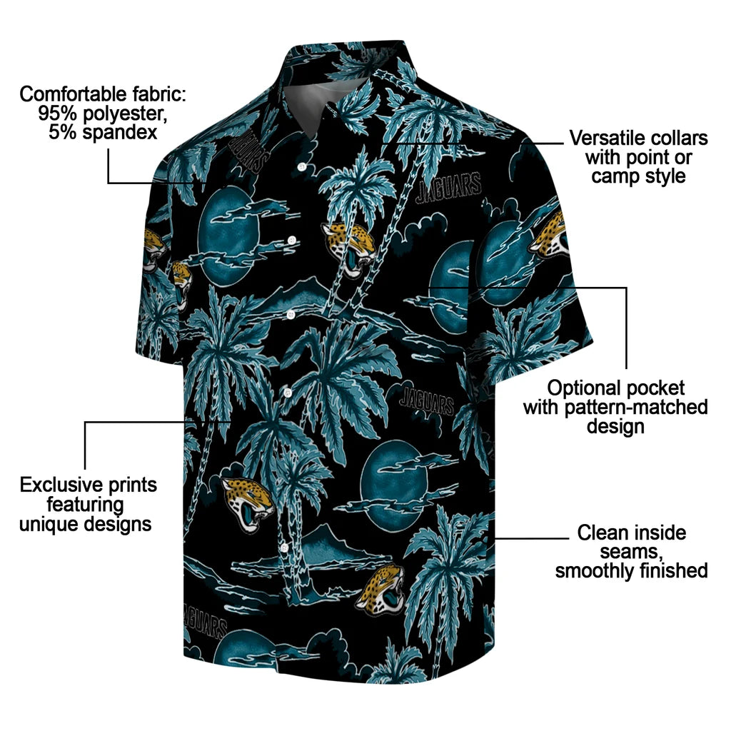 Jacksonville Jaguars Hawaiian Shirt - Palm Sunset | Moonbestprint
