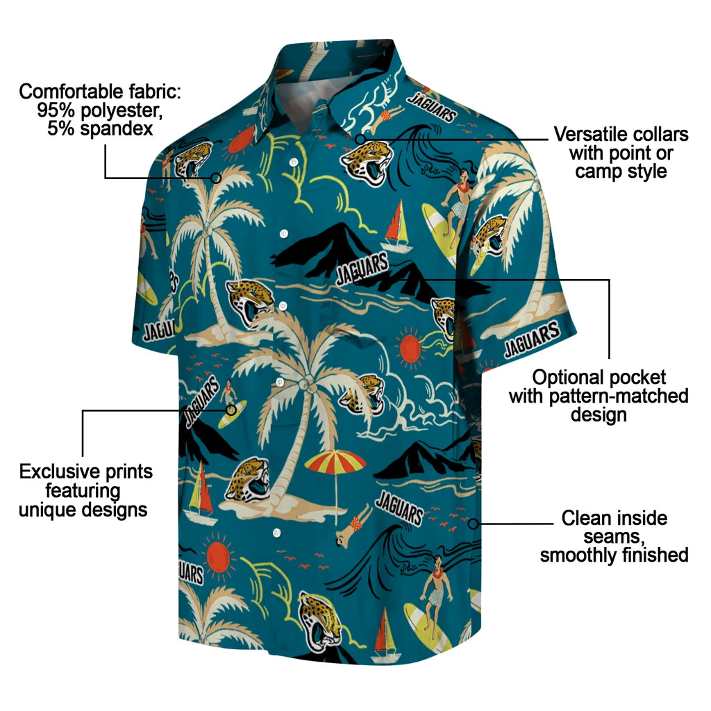 Jacksonville Jaguars Hawaiian Shirt - Palm Tree Island | Moonbestprint