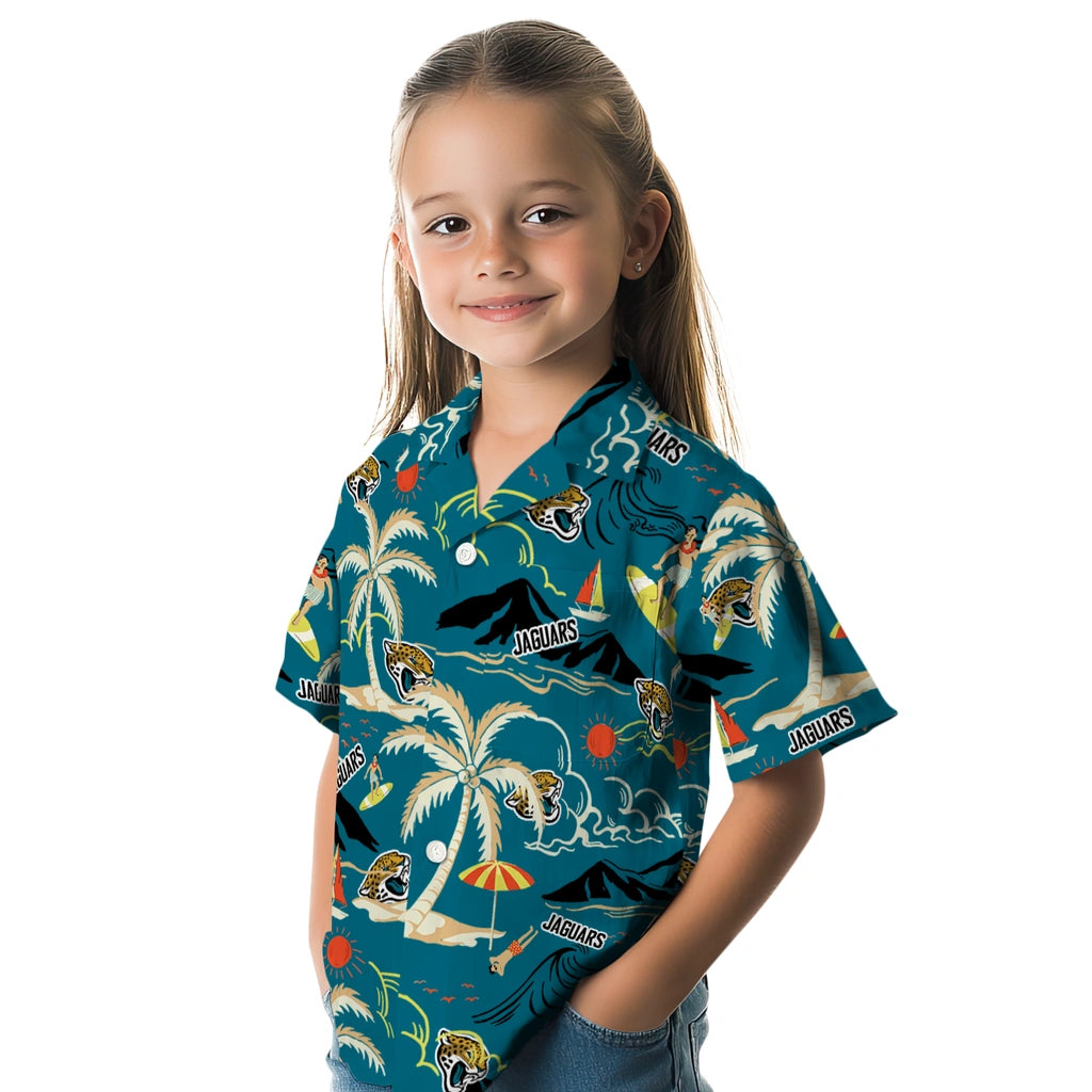 Jacksonville Jaguars Hawaiian Shirt - Palm Tree Island | Moonbestprint