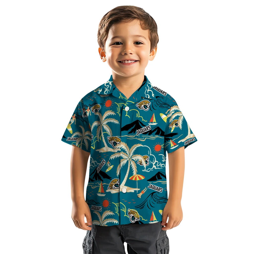 Jacksonville Jaguars Hawaiian Shirt - Palm Tree Island | Moonbestprint