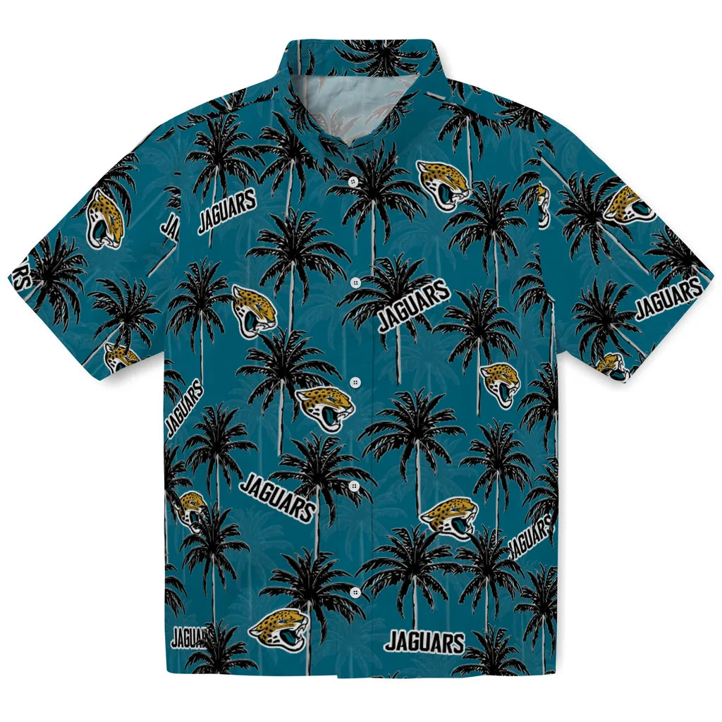 Jacksonville Jaguars Hawaiian Shirt - Palm Tree Motif | Moonbestprint