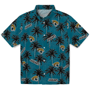 Jacksonville Jaguars Hawaiian Shirt - Palm Tree Motif | Moonbestprint