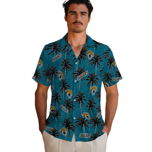 Jacksonville Jaguars Hawaiian Shirt - Palm Tree Motif | Moonbestprint