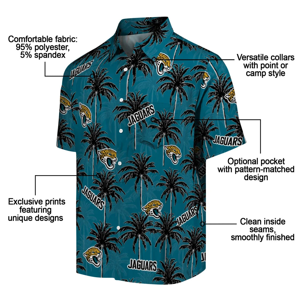 Jacksonville Jaguars Hawaiian Shirt - Palm Tree Motif | Moonbestprint