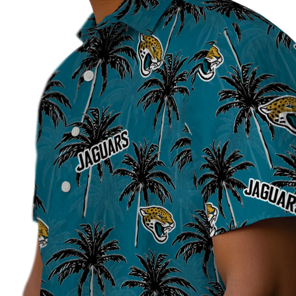 Jacksonville Jaguars Hawaiian Shirt - Palm Tree Motif | Moonbestprint
