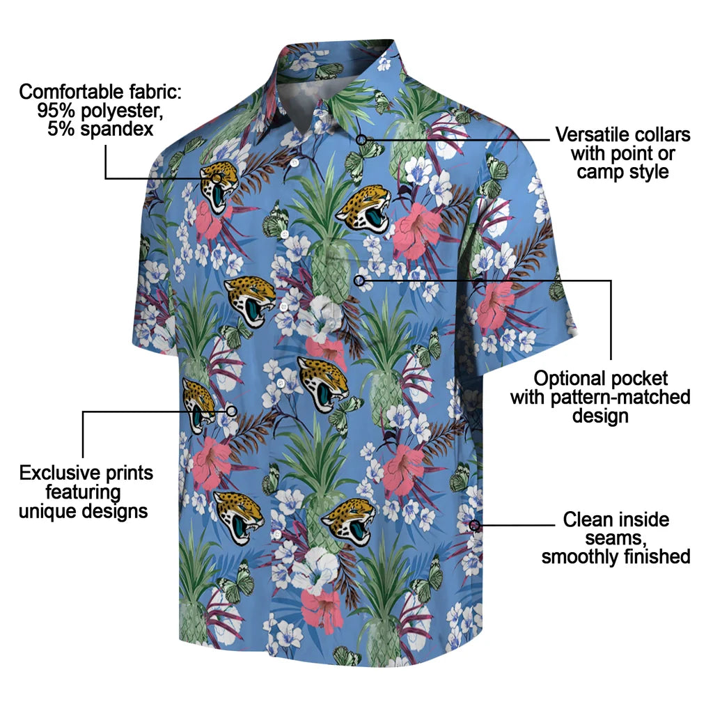 Jacksonville Jaguars Hawaiian Shirt - Pineapple Bouquet | Moonbestprint