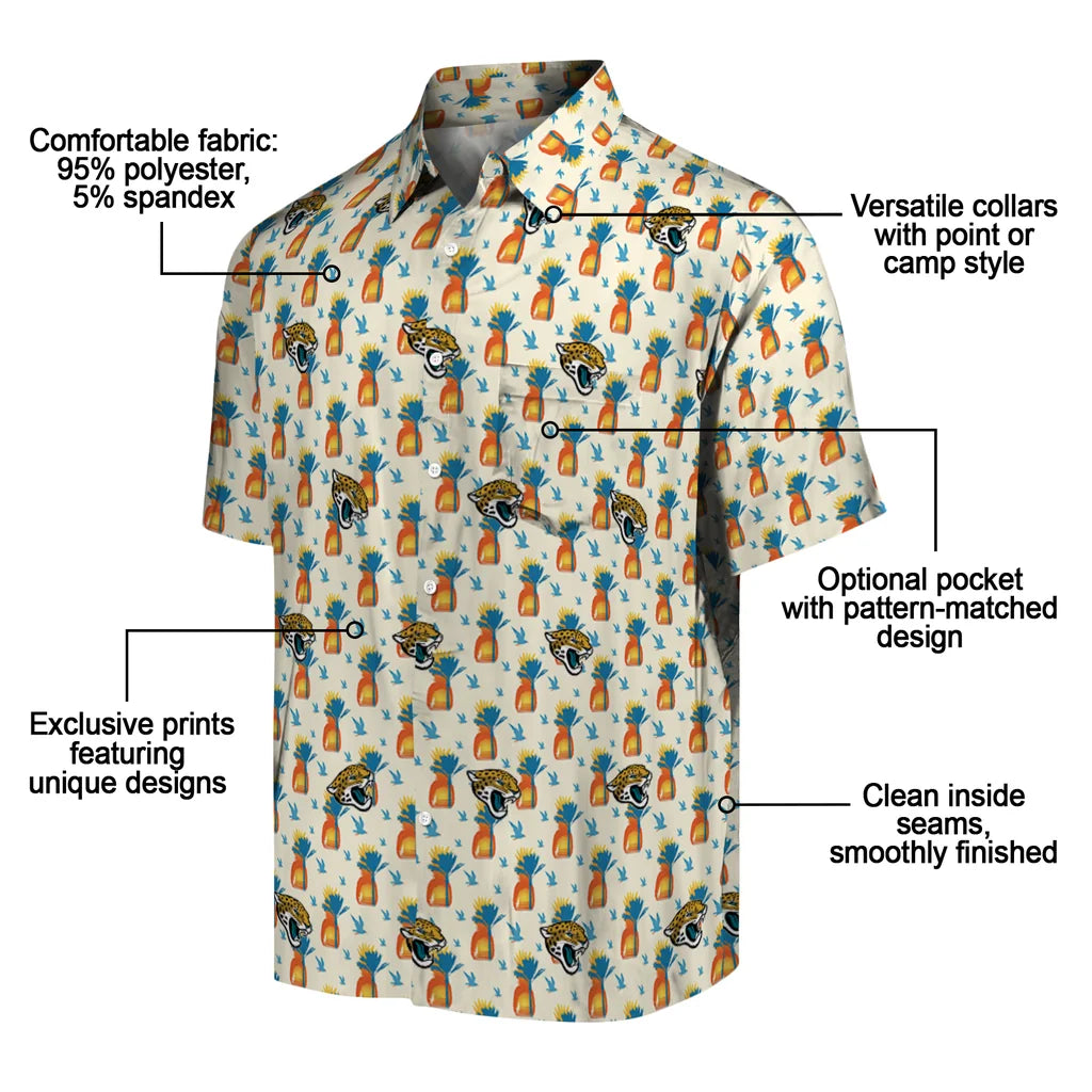 Jacksonville Jaguars Hawaiian Shirt - Pineapple Delight | Moonbestprint