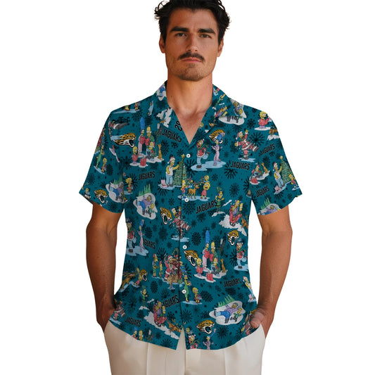 Jacksonville Jaguars Hawaiian Shirt - Simpsons Christmas | Moonbestprint