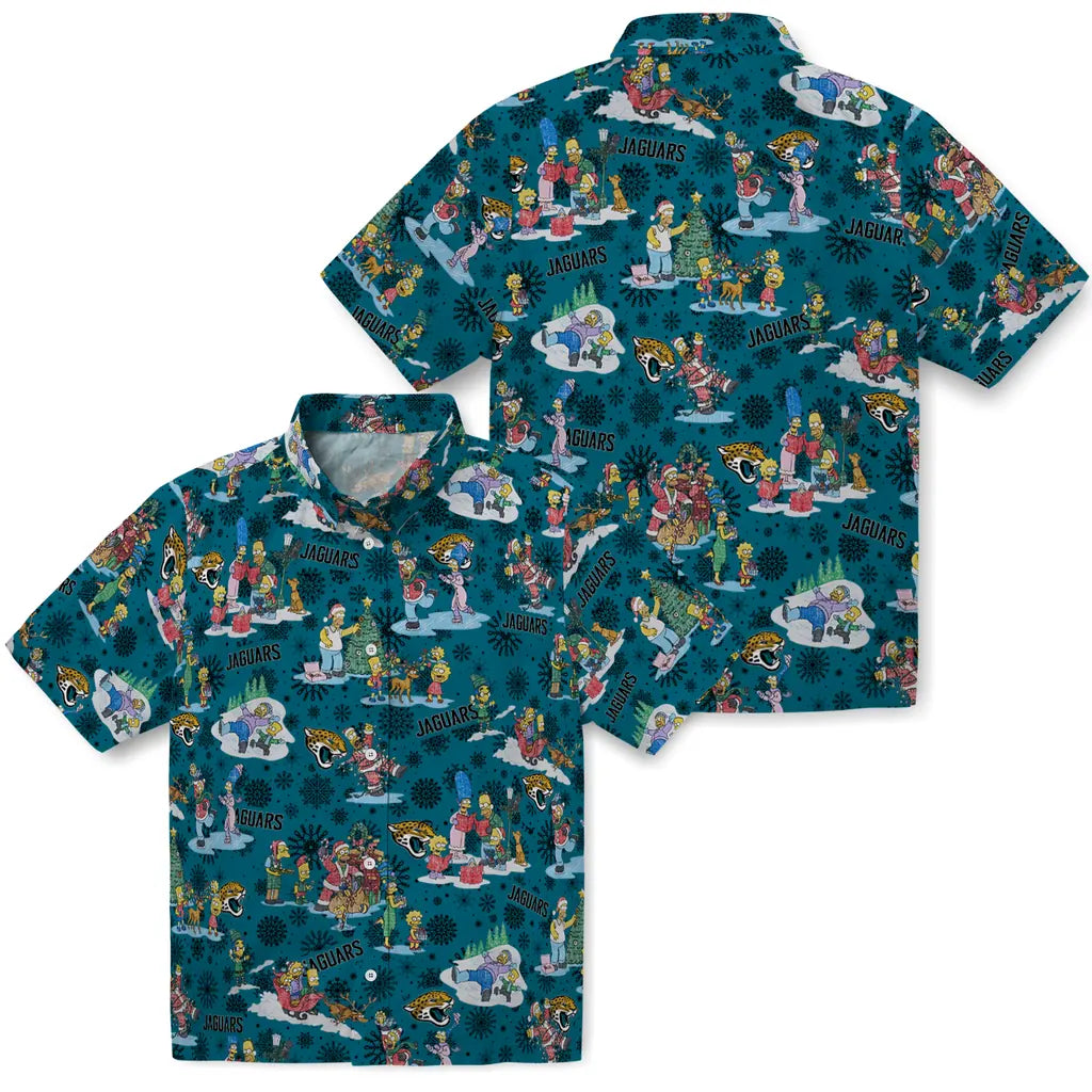 Jacksonville Jaguars Hawaiian Shirt - Simpsons Christmas | Moonbestprint