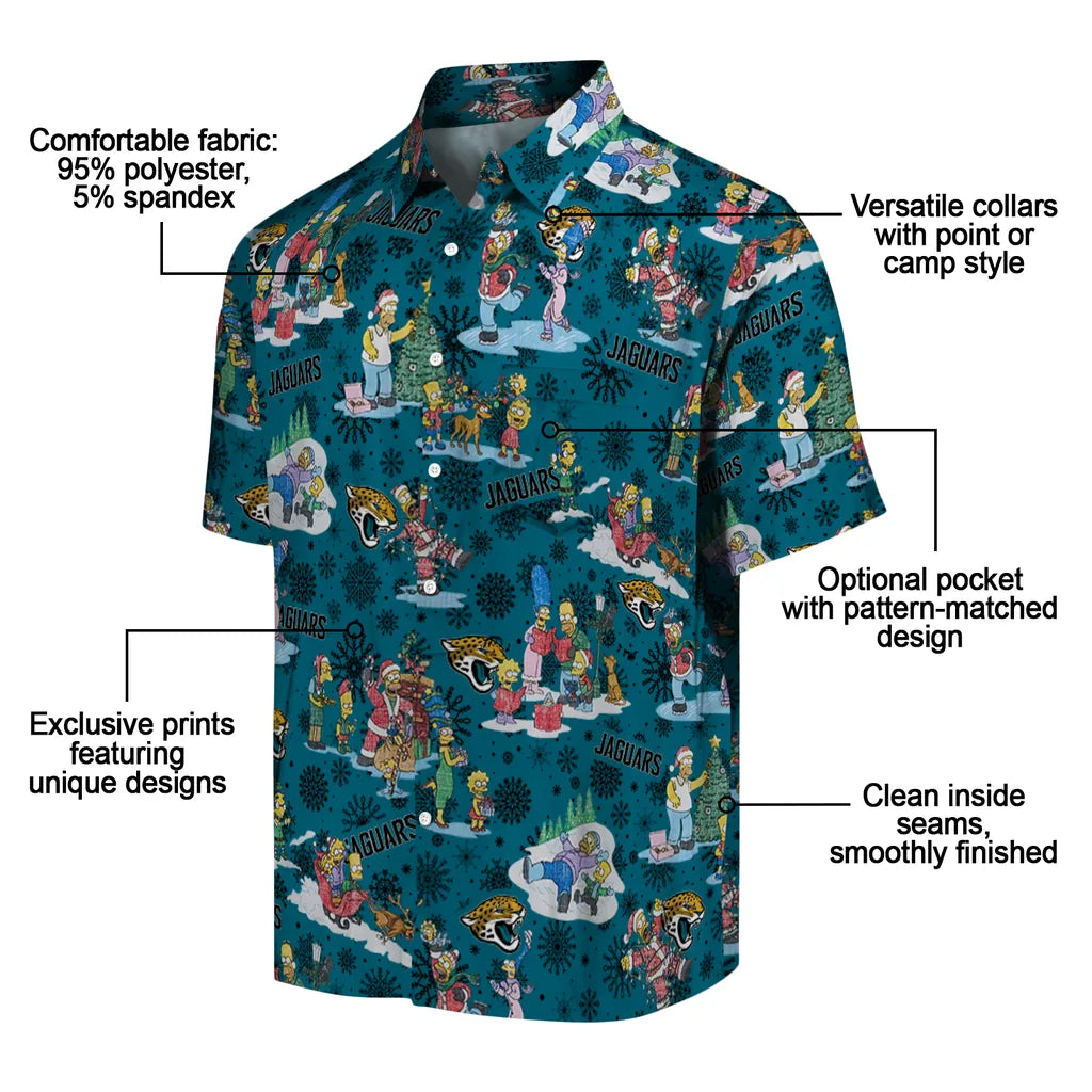 Jacksonville Jaguars Hawaiian Shirt - Simpsons Christmas | Moonbestprint