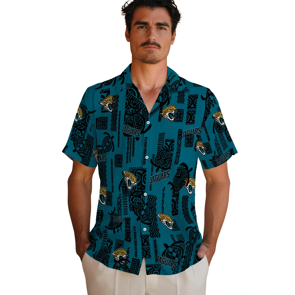 Jacksonville Jaguars Hawaiian Shirt - Turtle Lines | Moonbestprint
