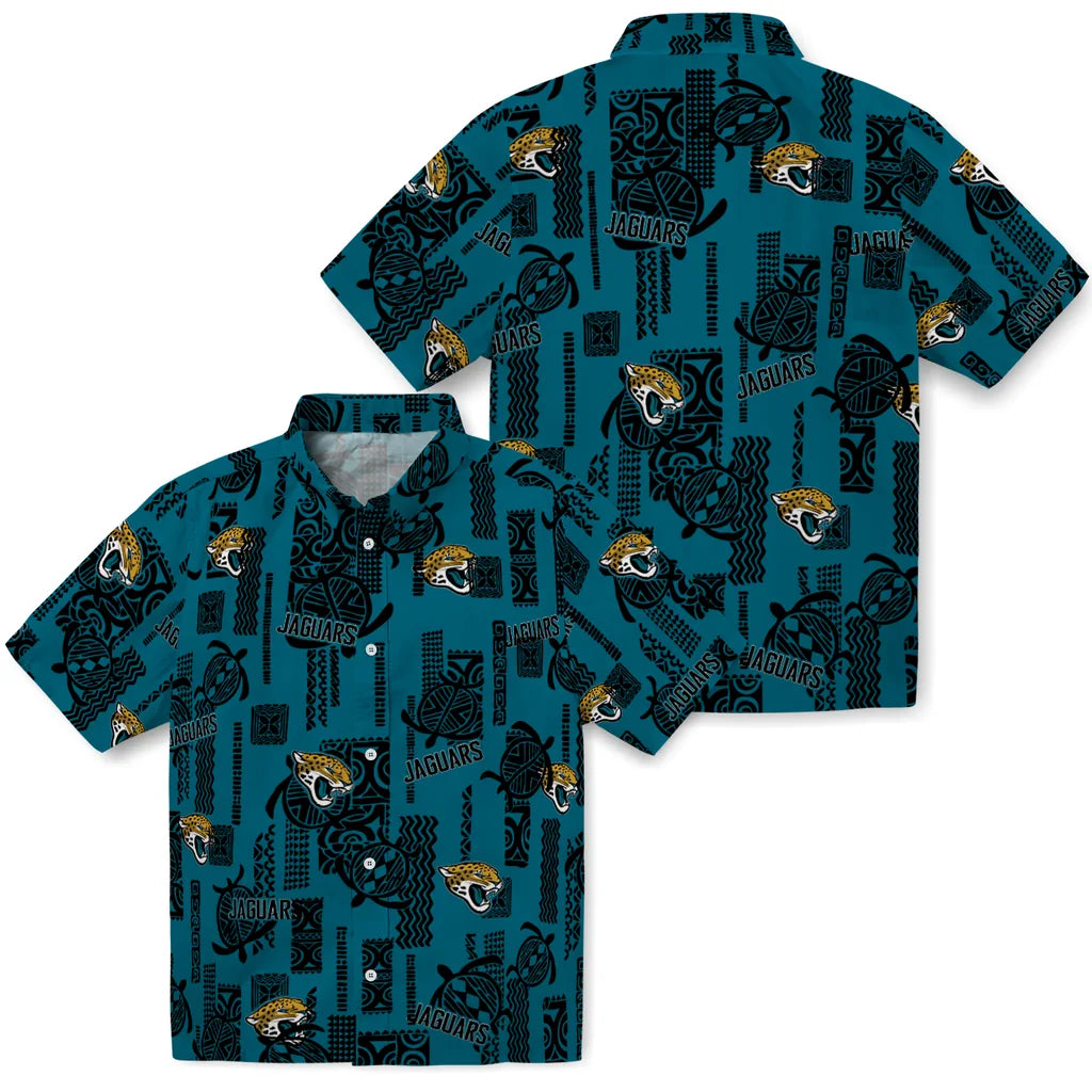 Jacksonville Jaguars Hawaiian Shirt - Turtle Lines | Moonbestprint