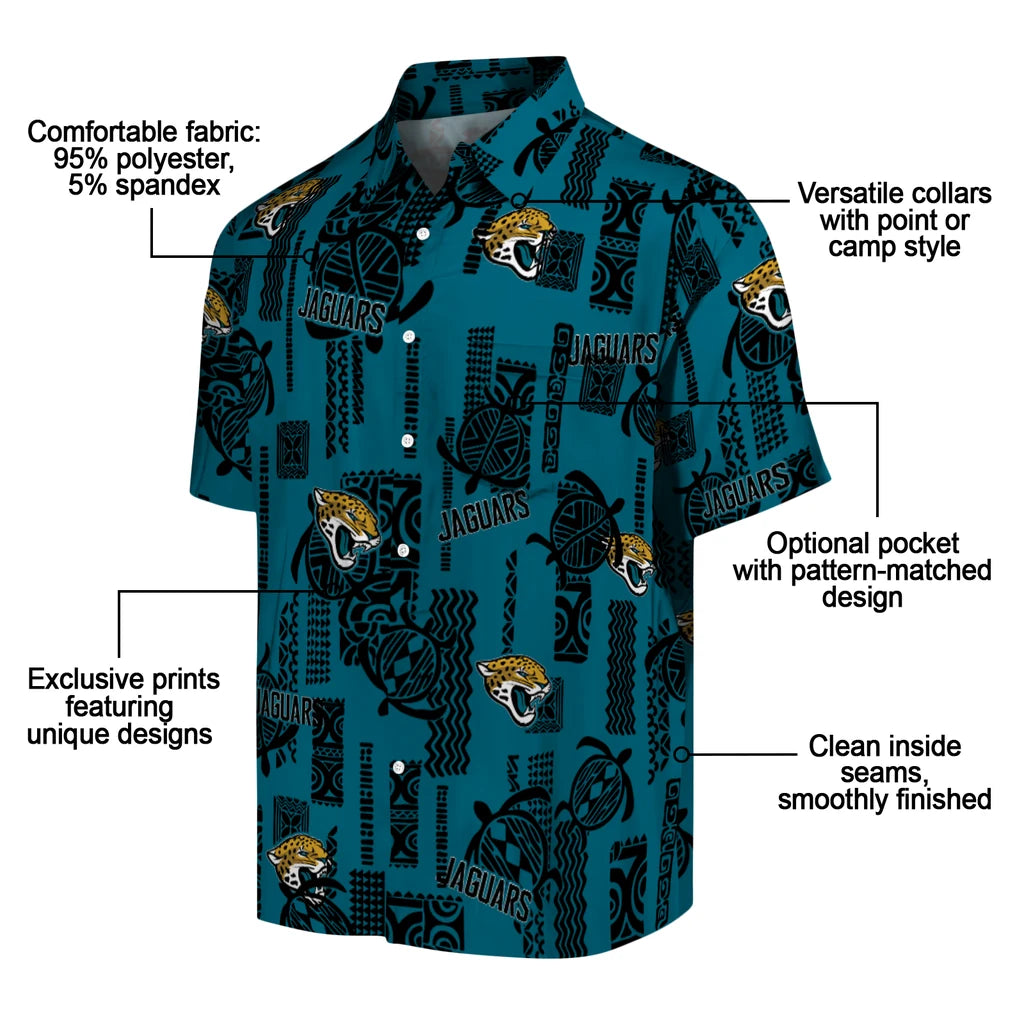 Jacksonville Jaguars Hawaiian Shirt - Turtle Lines | Moonbestprint