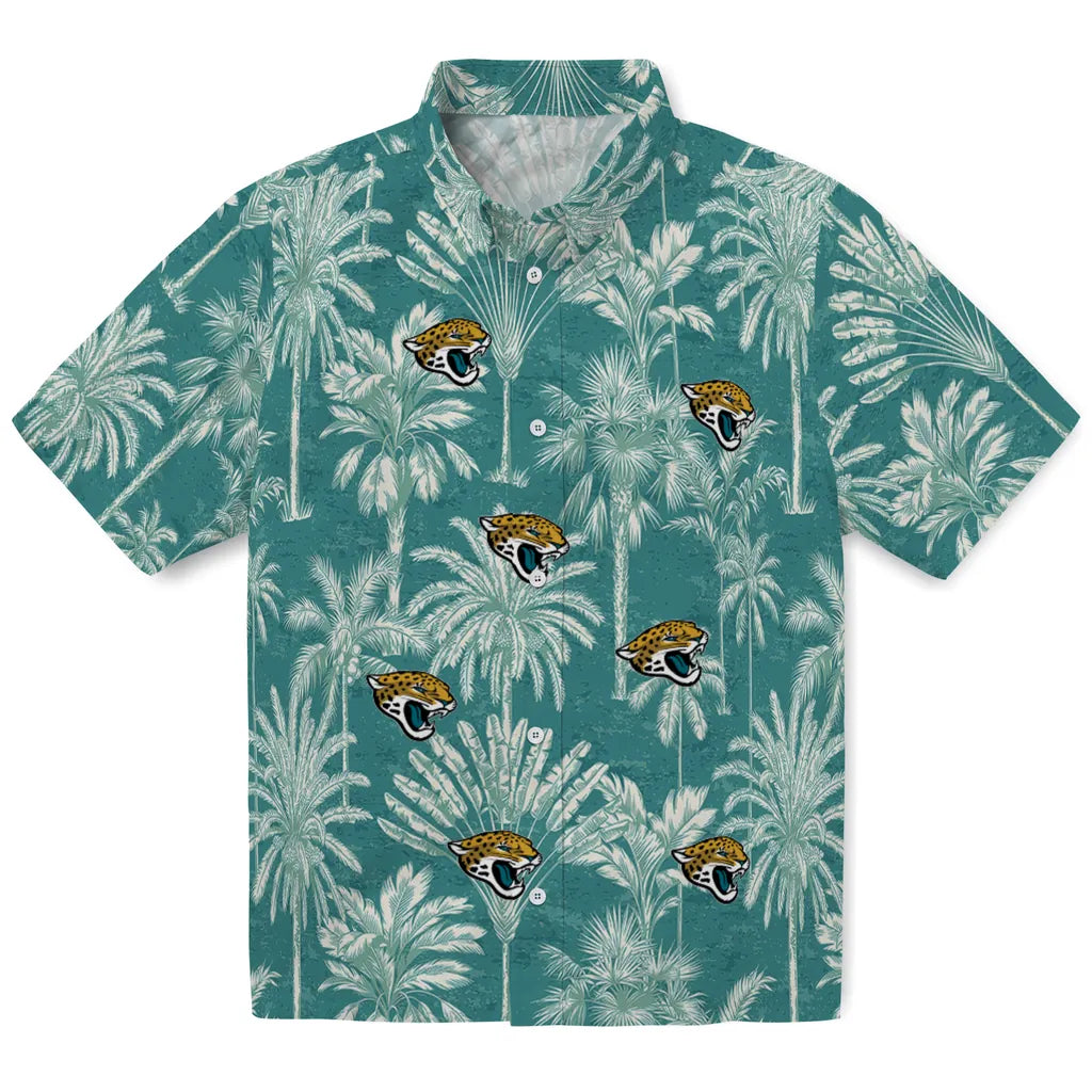 Jacksonville Jaguars Hawaiian Shirt - Vintage Palm Tree | Moonbestprint