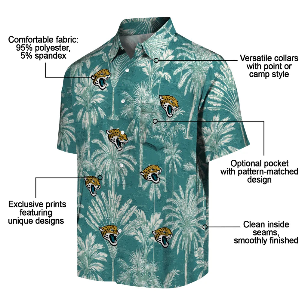 Jacksonville Jaguars Hawaiian Shirt - Vintage Palm Tree | Moonbestprint