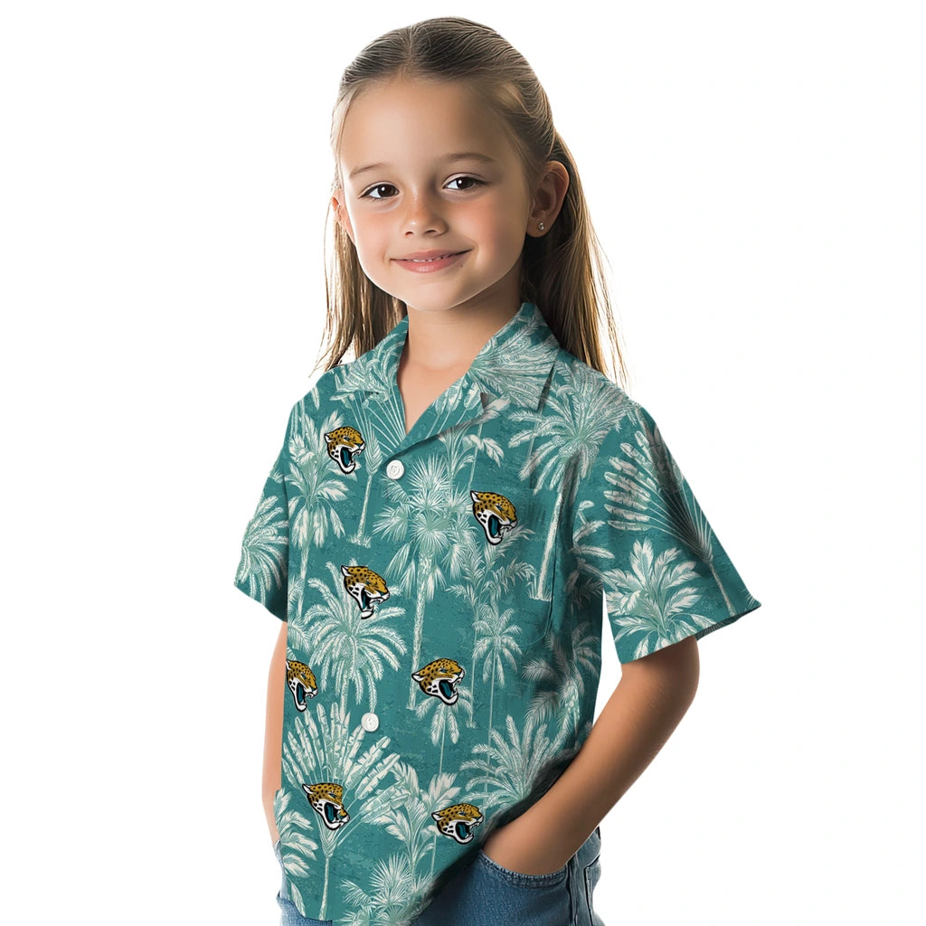 Jacksonville Jaguars Hawaiian Shirt - Vintage Palm Tree | Moonbestprint