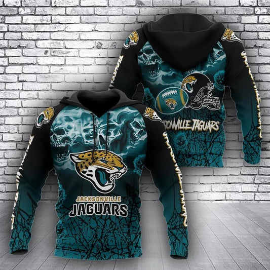 Jacksonville Jaguars Logo NFL3D All Over Print Hoodie -Moonbestprint