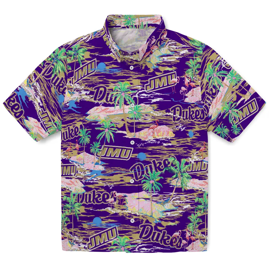 James Madison Dukes Flamingo Retreat 2026 Hawaiian Shirt – Moonbestprint