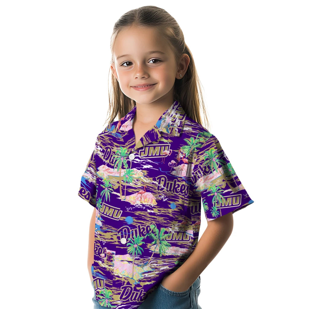 James Madison Dukes Flamingo Retreat 2026 Hawaiian Shirt – Moonbestprint