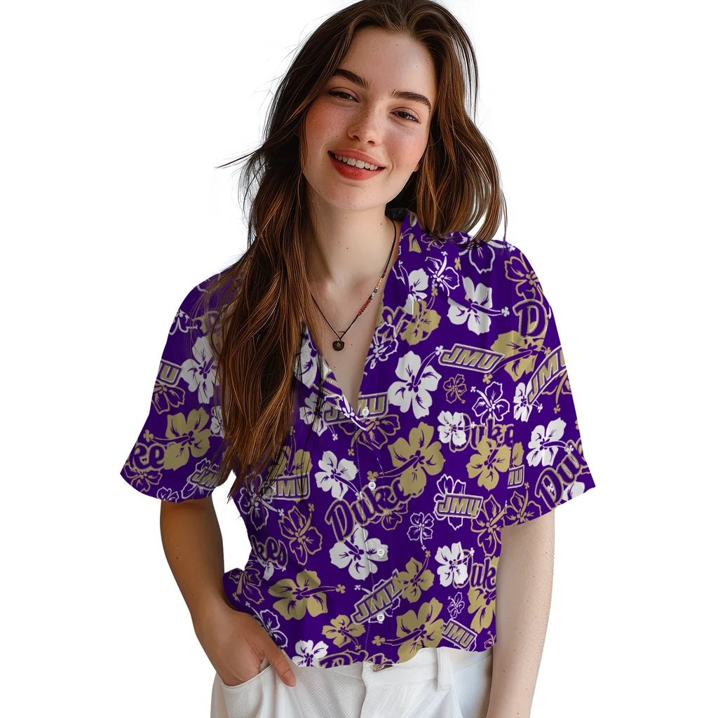 James Madison Dukes Hibiscus Bloom Hawaiian Shirt – Moonbestprint