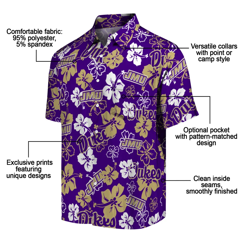 James Madison Dukes Hibiscus Bloom Hawaiian Shirt – Moonbestprint