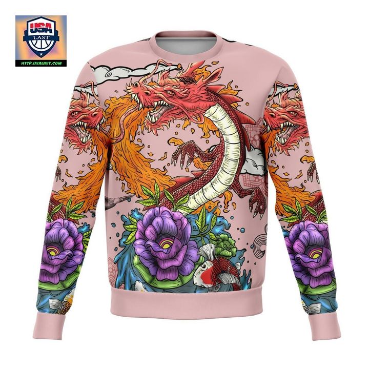 Japanese Dragon Tattoo Style Jumper Unisex 3D Ugly Christmas Sweater ? Usalast