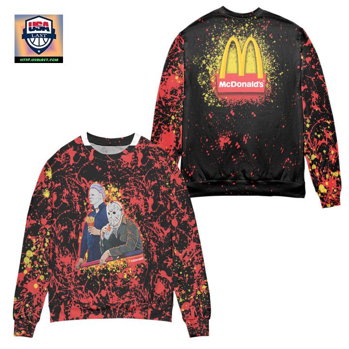 Jason Voorhees And Michael Myers Mc Donalds Ugly Christmas Sweater ? Usalast