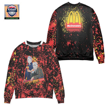 Jason Voorhees And Michael Myers Mc Donalds Ugly Christmas Sweater ? Usalast