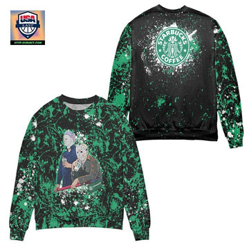 Jason Voorhees Drinking Starbucks Ugly Christmas Sweater ? Usalast