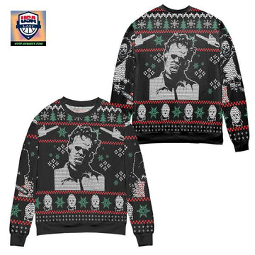 Jason Voorhees Mask Pattern Friday the 13th Ugly Christmas Sweater ? Usalast