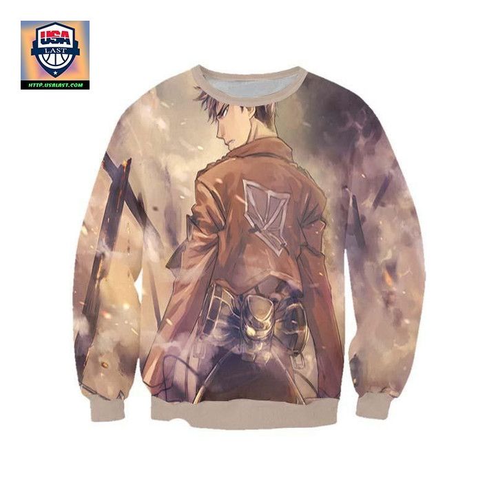 Jean Kirschtein Brown Sweater ? Attack On Titan 3D Printed Sweater ? Usalast