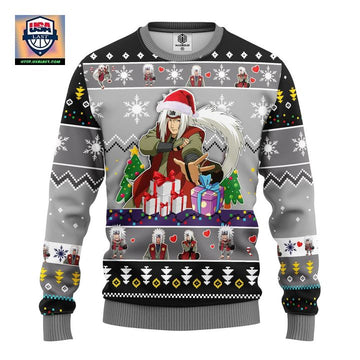 Jiraiya Naruto Anime Ugly Christmas Sweater Gray Amazing Gift Idea Thanksgiving Gift ? Usalast