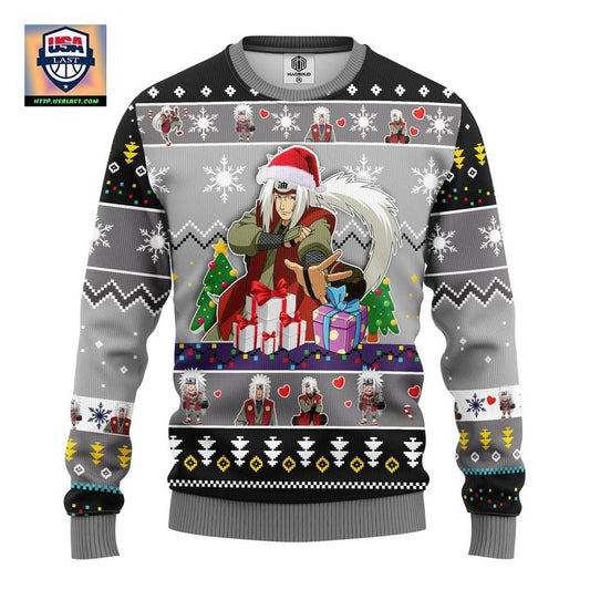 Jiraiya Naruto Anime Ugly Christmas Sweater Gray Amazing Gift Idea Thanksgiving Gift ? Usalast