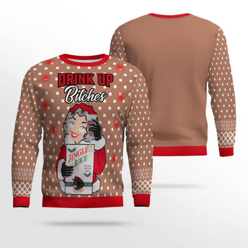 Drink Up Bitches Ugly Christmas Sweater Mocha Mousse – Moonbestprint