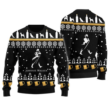 Johnnie Walker Puppy Snowflake Pattern Ugly Sweater – Moonbestprint