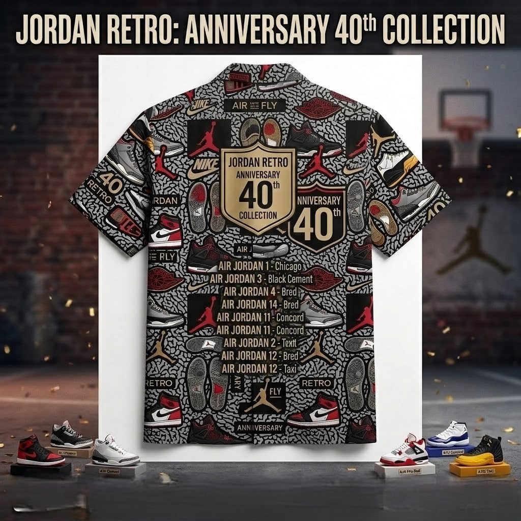 Unisex Air Jordan 40th Anniversary Collection Graphic Hawaiian Shirt for Fans – Moonbestprint